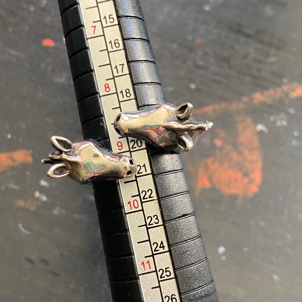 vintage sterling silver double horse head ring